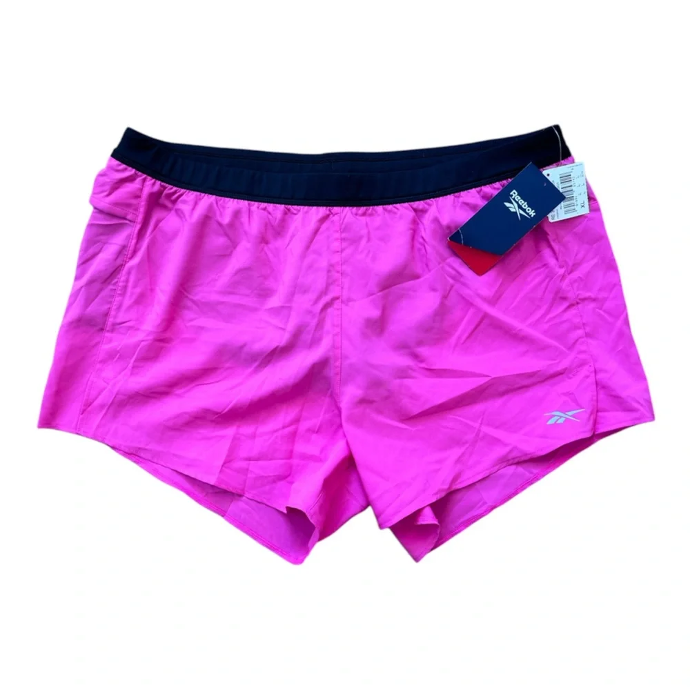 Reebok Run Essentials 3´´ Women’s Xl Pink Black Athletic Gym Shorts with Pocket